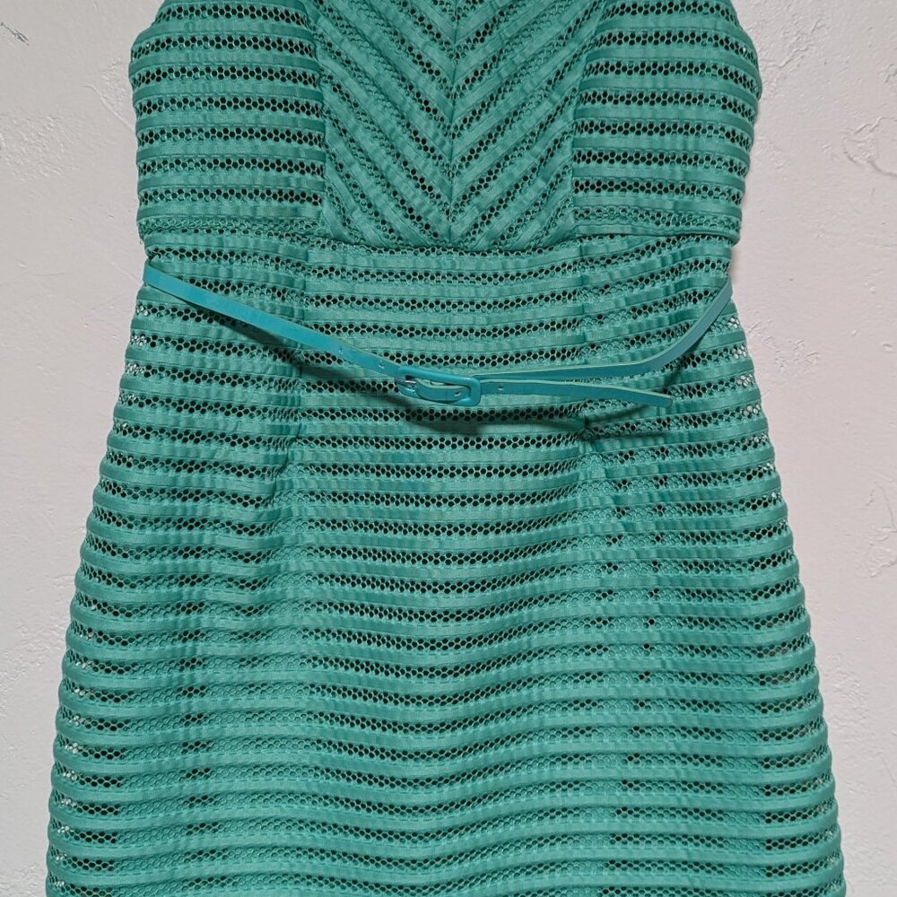 Motherhood Maternity Women Dress Small Deep Sea Foam Green Sleeveless‎ Eyelet